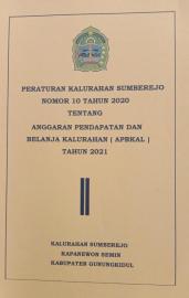 PERATURAN KALURAHAN SUMBEREJO NOMOR 10 TAHUN 2020 TENTANG ANGGARAN PENDAPATAN DAN BELANJA KALURAHAN 